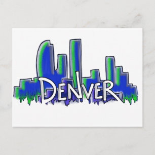 Denver graffiti style skyline briefkaart