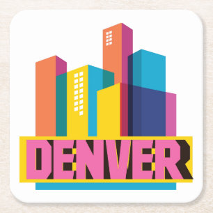 Denver in Design Vierkante Kartonnen Onderzetter