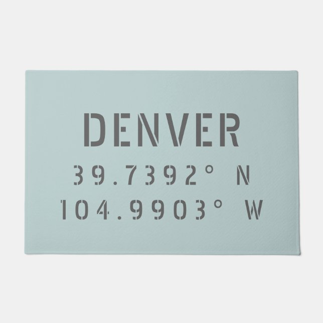 Denver Latitude en Lengtegraad Deurmat (Voorkant)
