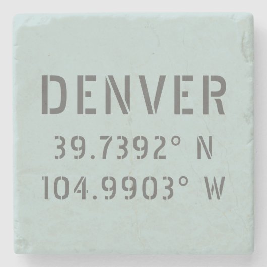 Denver Latitude Longitude Stenen Onderzetter (Voorkant)