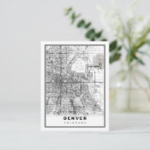 Denver Map Briefkaart (Staand voorkant)