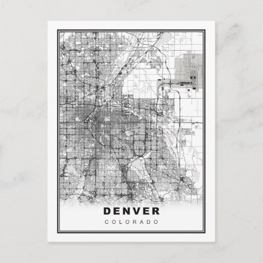 Denver Map Briefkaart (Voorkant)