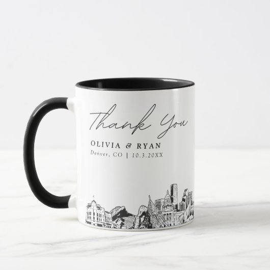 Denver Mariage Simple Custom Coffee Mug (Gauche)