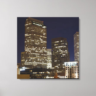 Denver Night Skyline Canvas Afdruk