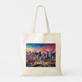 Denver Skyline Abstracte kunst Tote Bag (Achterkant)