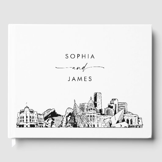 Denver Skyline bruiloft gastenboek (Voorkant)