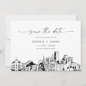 Denver Skyline Bruiloft Save the Date Kaart (Voorkant)