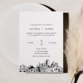 Denver Skyline bruiloft uitnodiging met foto