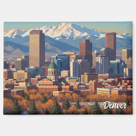 Denver Skyline Colorado Magneet (Voorkant)