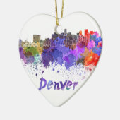 Denver skyline in watercolor keramisch ornament (Links)