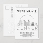 Denver Skyline Moderne Deco | Adreswijziging Aankondigingskaart (Voorkant / Achterkant)