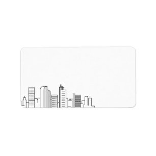 Denver Stylized Skyline   Blanco etiket
