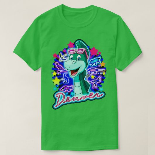 Denver the Last Dinosaur Neon T-shirt (Design voorkant)
