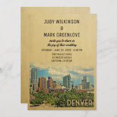 Denver Wedding Invitation Colorado Kaart (Voorkant / Achterkant)