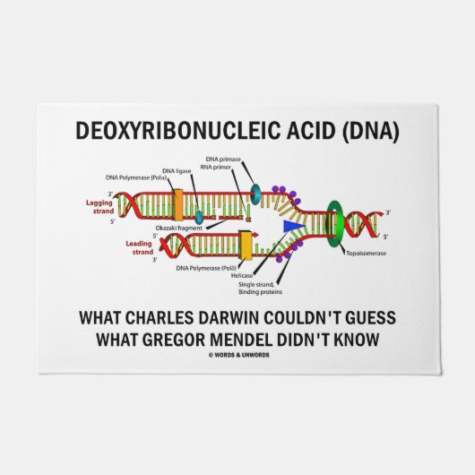 Deoxyribonucleïnezuur DNA Darwin Mendel Geek Humor Deurmat (Voorkant)
