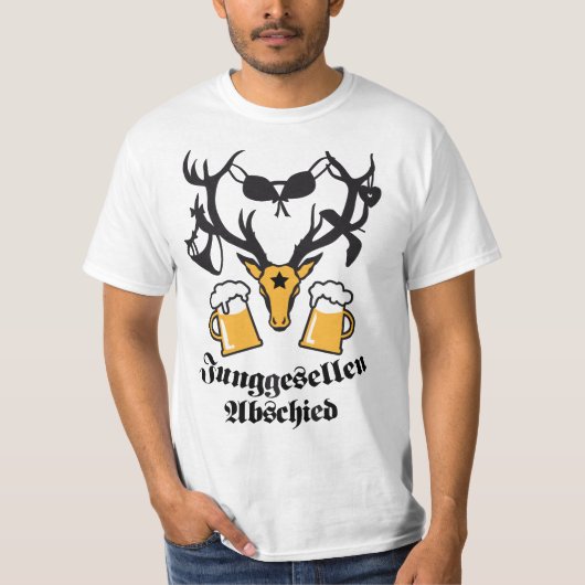 Départ de célibataire bois de cerf JGA Beer TShirt (Devant)