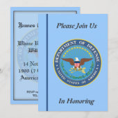 Department of Defence Retirement Kaart (Voorkant / Achterkant)