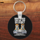 Department of Government Efficiency d.o.g.e Doge Sleutelhanger (Voorkant)