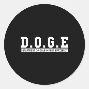 Department of Government Efficiency D.O.G.E. Funny Ronde Sticker