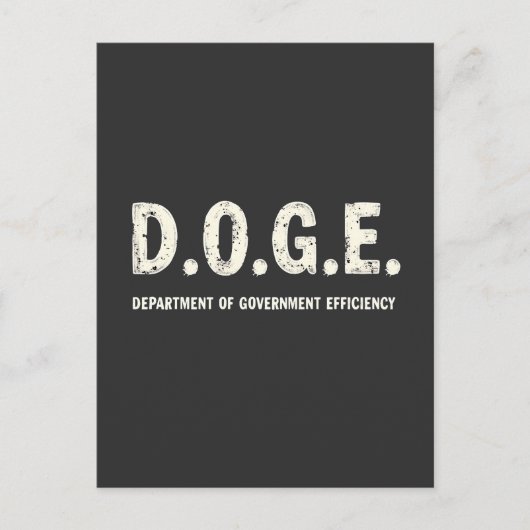 Department of Government Efficiency Dog Briefkaart (Voorkant)