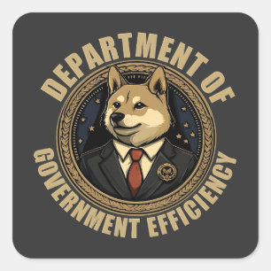 Department of Government Efficiency Dog Vierkante Sticker