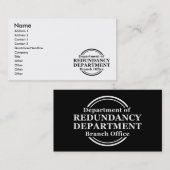 Department of Redundancy Business Profile Card Visitekaartje (Voorkant / Achterkant)