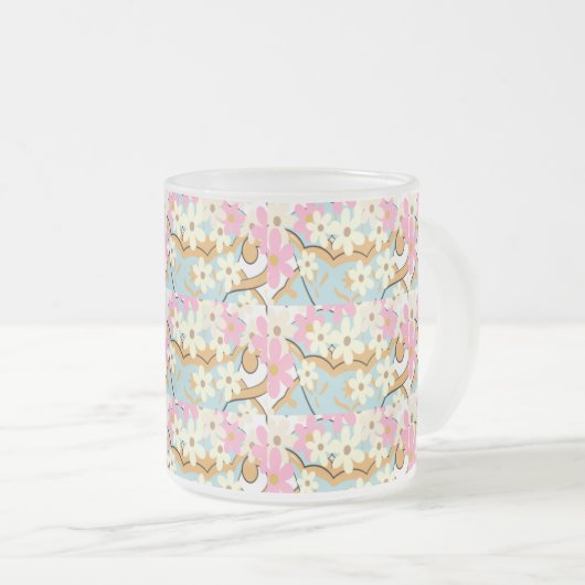 DÉPASSEMENT Floral Frosted Glass Mug - Adiela Akoo (Devant droit)