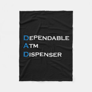 Dependable Atm Dispenser Father Money Giver Father Fleece Deken