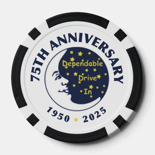Dependable Drive In 75th Anniversary Poker Chips (Achterkant)