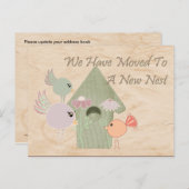 Déplacé vers une nouvelle carte postale de nid (Devant / Derrière)