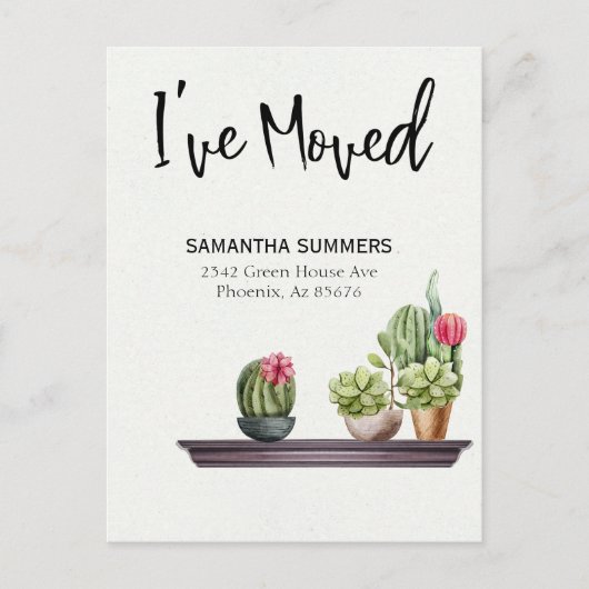 Déplacement de Faire-part J'ai déplacé des Plantes (Devant)