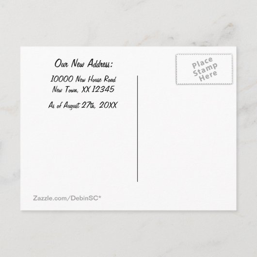 Déplacement de la carte postale de changement d'ad (Dos)