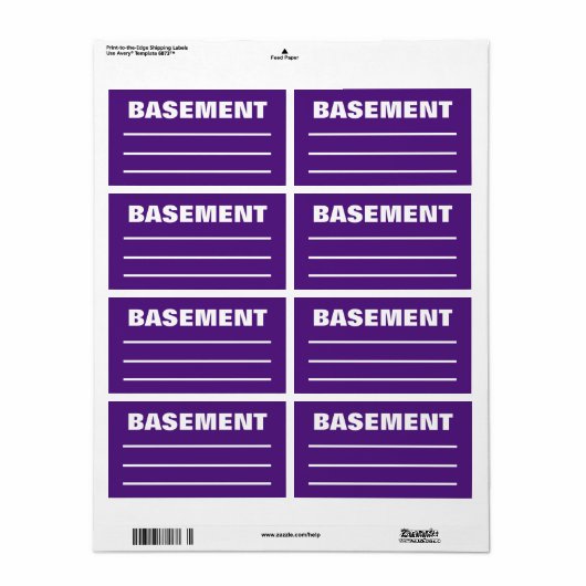 Déplacement des Étiquettes d'organisation d'emball (Feuille entière)