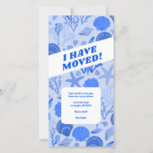 DÉPLACEMENT FAIRE-PART Bleu Coquillages Plage sans (Devant)