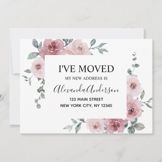 Déplacement Faire-part rose pâle (Devant)