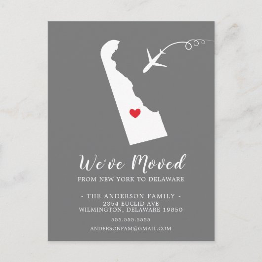 Déplacer la carte de poste DELAWARE Faire-part (Devant)