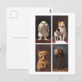 Déplaisant Animaux victoriens Carte postale Vintag (Devant / Derrière)