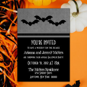 Déplaisant Bats Halloween Invitation de la fête, G