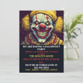 Déplaisant Clown Happy Halloween Invitations (Debout devant)