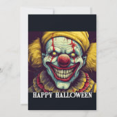 Déplaisant Clown Happy Halloween Invitations (Dos)