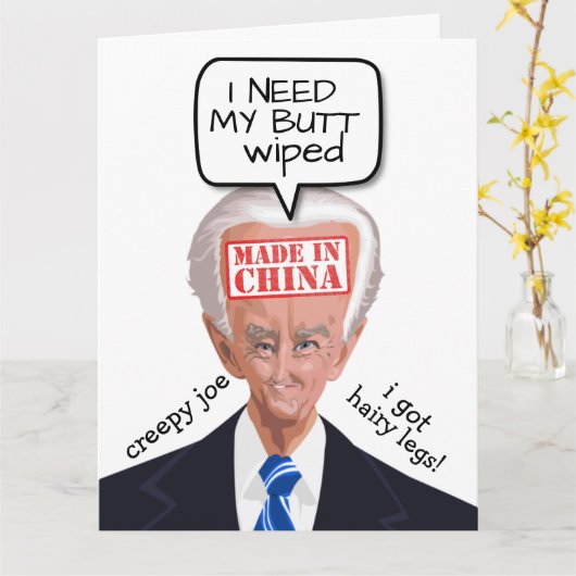 DÉPLAISANT JOE BIDEN FUNNY mais essuyé CARTES D'AN (Fleur jaune)