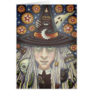 DÉPLAISANT WITCH, YEUX MAL, CARTE DE REPRÉSENTATIO