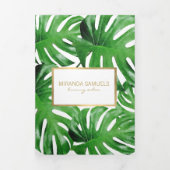 Dépliant aux feuilles tropicales de Monstera à l'a (Page de couverture)