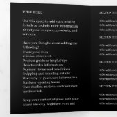 Dépliant d'affaires plié moderne de marque noire (Intérieur en premier)