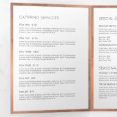 Dépliant de menu de traiteur de la boulangerie Ros (Intérieur en premier)