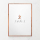 Dépliant de salon de luxe floral or rose simple (Page de couverture)