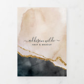 Dépliant de salon Script Aquarelle Rose Noir Or (Page de couverture)