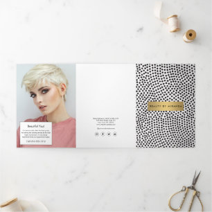 Dépliant Luxe Points de Confettis Noirs avec Barre