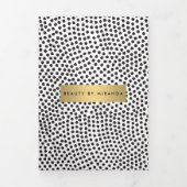 Dépliant Luxe Points de Confettis Noirs avec Barre (Page de couverture)