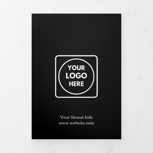 Dépliant noir triptyque | Logo d'entreprise person (Page de couverture)